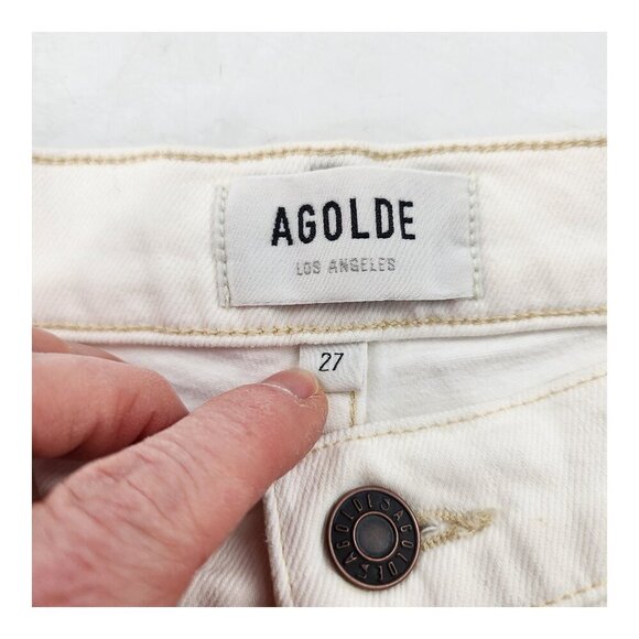 AGOLDE Nico High Rise Skinny White Jeans in Radiate - Picture 6 of 8